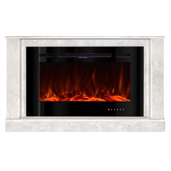 Semineu electric decorativ cu mobilier, Bernard mini lux & Adeli, Gri, Flacara multicolora, Art Flame 1215 x 725 x 300