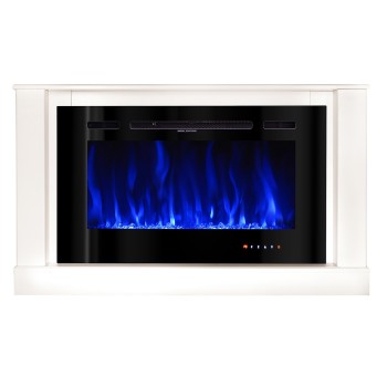 Semineu electric decorativ cu mobilier, Bernard mini & Adeli, Alb, Flacara multicolora, Art Flame 1215 x 725 x 300