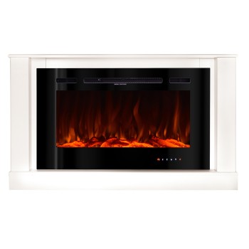 Semineu electric decorativ cu mobilier, Bernard mini & Adeli, Alb, Flacara multicolora, Art Flame 1215 x 725 x 300