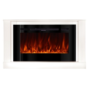 Semineu electric decorativ cu mobilier, Bernard mini & Adeli, Alb, Flacara multicolora, Art Flame 1215 x 725 x 300