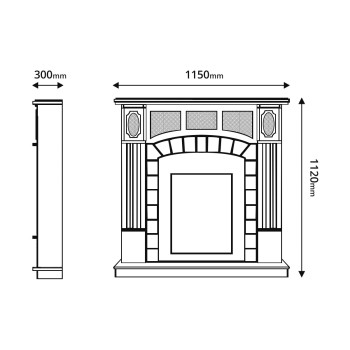 Semineu electric decorativ cu mobilier, Amsterdam & Corsica, Alb, Art Flame 1150 x 1120 x 300