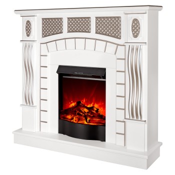 Semineu electric decorativ cu mobilier, Amsterdam & Corsica, Alb, Art Flame 1150 x 1120 x 300