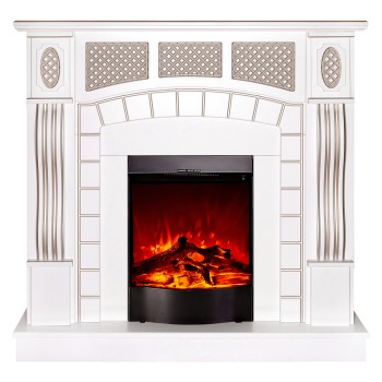 Semineu electric decorativ cu mobilier, Amsterdam & Corsica, Alb, Art Flame 1150 x 1120 x 300