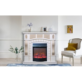 Semineu electric decorativ cu mobilier, Amsterdam & Corsica, Alb, Art Flame 1150 x 1120 x 300