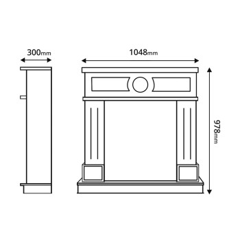 Semineu electric decorativ cu mobilier, Ambasador & Corsica, Alb, Art Flame 1048 x 1000 x 300