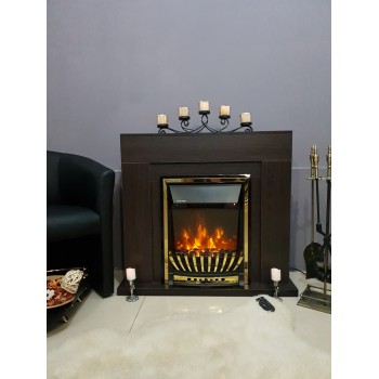 Semineu electric decorativ cu mobilier, Agnes  & Meridian, Wenge, Art Flame 950 x 850 x 300