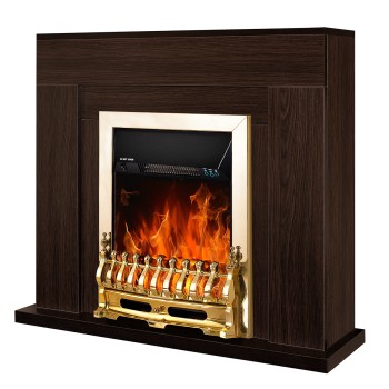 Semineu electric decorativ cu mobilier, Agnes  & Galileo Gold, Wenge, Art Flame 950 x 850 x 300