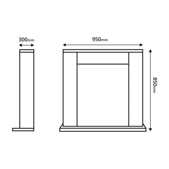 Semineu electric decorativ cu mobilier, Agnes & Corsica, Alb, Art Flame 950 x 850 x 300