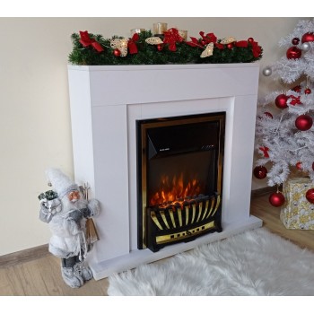 Semineu electric decorativ cu mobilier, Agnes & Meridian, Alb, Art Flame 950 x 850 x 300