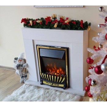 Semineu electric decorativ cu mobilier, Agnes & Meridian, Alb, Art Flame 950 x 850 x 300