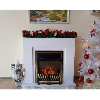 Semineu electric decorativ cu mobilier, Agnes & Meridian, Alb, Art Flame 950 x 850 x 300