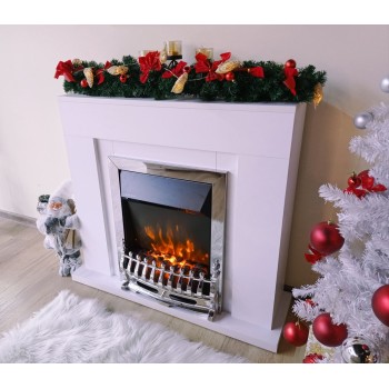 Semineu electric decorativ cu mobilier, Agnes & Galileo Silver, Alb, Art Flame 950 x 850 x 300