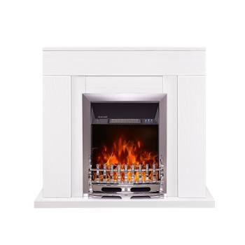 Semineu electric decorativ cu mobilier, Agnes & Galileo Silver, Alb, Art Flame 950 x 850 x 300