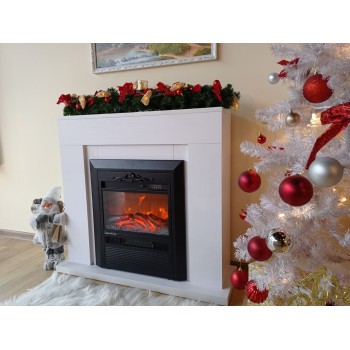 Semineu electric decorativ cu mobilier, Agnes & Cristina, Alb, Art Flame 950 x 850 x 300