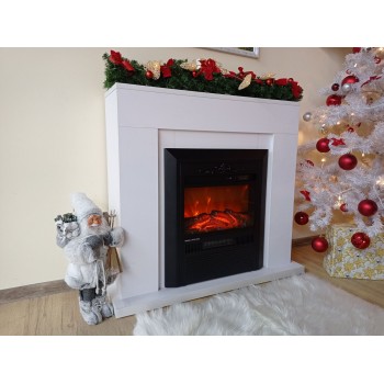 Semineu electric decorativ cu mobilier, Agnes & Cristina, Alb, Art Flame 950 x 850 x 300