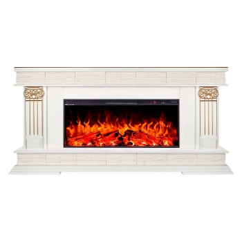 Semineu electric decorativ cu mobilier, River & Tasmania, Alb, Art Flame 1620 x 800 x 300