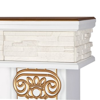 Semineu electric decorativ cu mobilier, River & Tasmania, Alb, Art Flame 1620 x 800 x 300