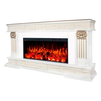 Semineu electric decorativ cu mobilier, River & Tasmania, Alb, Art Flame 1620 x 800 x 300