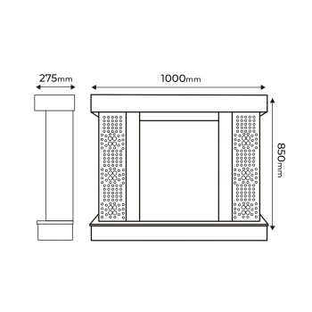 Semineu electric decorativ cu mobilier, Galateea mini & Miriam, Bej/negru, Art Flame 1000 x 850 x 275