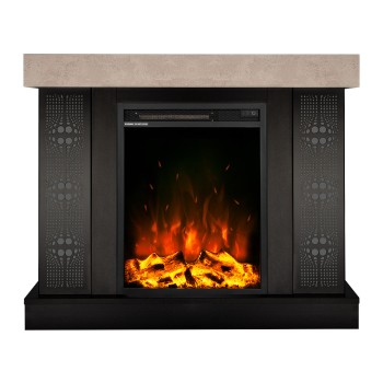 Semineu electric decorativ cu mobilier, Galateea mini & Miriam, Bej/negru, Art Flame 1000 x 850 x 275