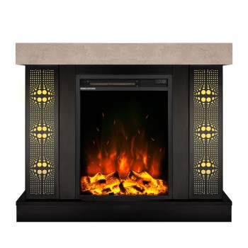 Semineu electric decorativ cu mobilier, Galateea mini & Miriam, Bej/negru, Art Flame 1000 x 850 x 275