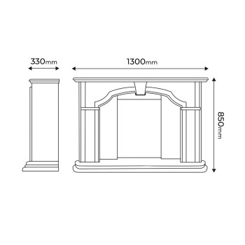 Semineu electric decorativ cu mobilier, Sherlock & Corsica, Alb/Negru, Art Flame 1300 x 850 x 330