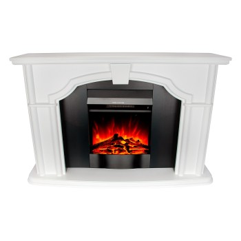 Semineu electric decorativ cu mobilier, Sherlock & Corsica, Alb/Negru, Art Flame 1300 x 850 x 330
