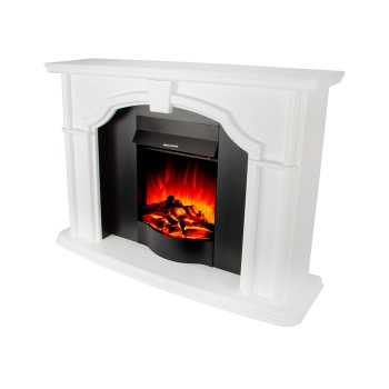 Semineu electric decorativ cu mobilier, Sherlock & Corsica, Alb/Negru, Art Flame 1300 x 850 x 330