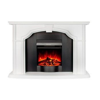 Semineu electric decorativ cu mobilier, Sherlock & Corsica, Alb/Negru, Art Flame 1300 x 850 x 330