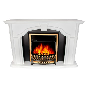 Semineu electric decorativ cu mobilier, Sherlock& Meridian, Alb/Negru, Art Flame 1300 x 850 x 330