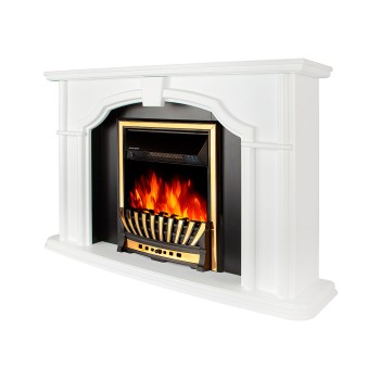 Semineu electric decorativ cu mobilier, Sherlock& Meridian, Alb/Negru, Art Flame 1300 x 850 x 330