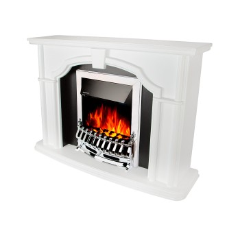 Semineu electric decorativ cu mobilier, Sherlock& Galileo Silver, Alb/Negru, Art Flame 1300 x 850 x 330