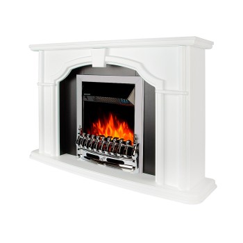 Semineu electric decorativ cu mobilier, Sherlock& Galileo Silver, Alb/Negru, Art Flame 1300 x 850 x 330