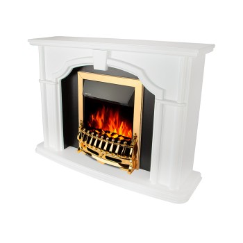 Semineu electric decorativ cu mobilier, Sherlock & Galileo Gold, Alb/Negru, Art Flame 1300 x 850 x 330