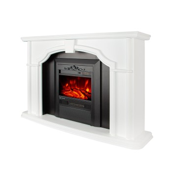 Semineu electric decorativ cu mobilier, Sherlock& Cristina, Alb/Negru, Art Flame 1300 x 850 x 330