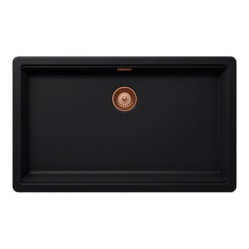 Chiuveta bucatarie Schock Greenwich N-100XL 750 x 456 mm Cristadur Puro, negru intens cu parti vizibile Cupru