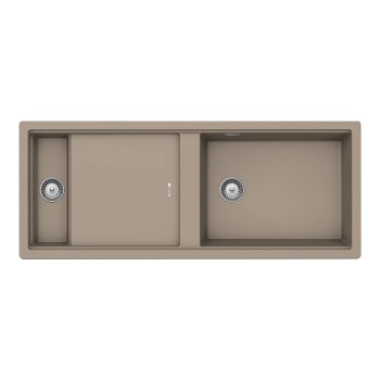 Chiuveta bucatarie Schock Prepstation D-150 Cristadur Green Line Twilight 1140 x 460 mm, reversibila, pe/sub blat, gri taupe
