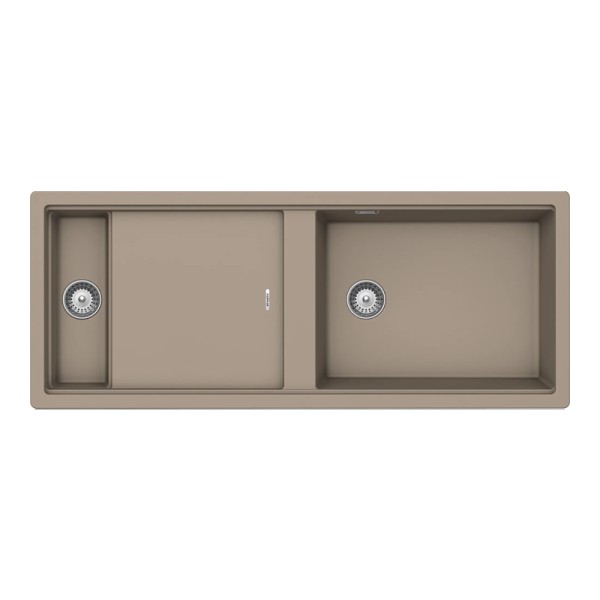 Chiuveta bucatarie Schock Prepstation D-150 Cristadur Green Line Twilight 1140 x 460 mm, reversibila, pe/sub blat, gri taupe