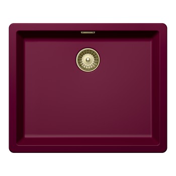 Chiuveta bucatarie Schock Greenwich N-100L 556 x 456 mm Cristadur Berry, purpuriu roz cu parti vizibile White Gold
