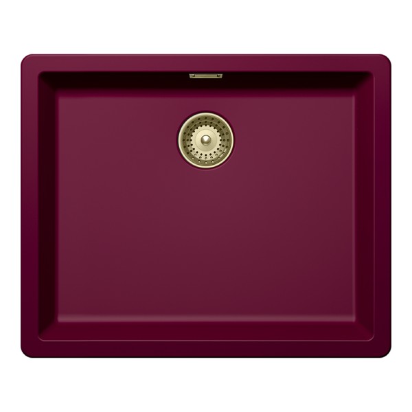 Chiuveta bucatarie Schock Greenwich N-100L 556 x 456 mm Cristadur Berry, purpuriu roz cu parti vizibile White Gold