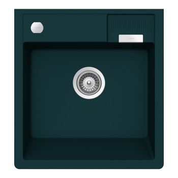 Chiuveta bucatarie Schock Kallio M-100 Cristadur Green Line Ivy 598 x 630 mm cu sifon, montare modul, verde inchis intens