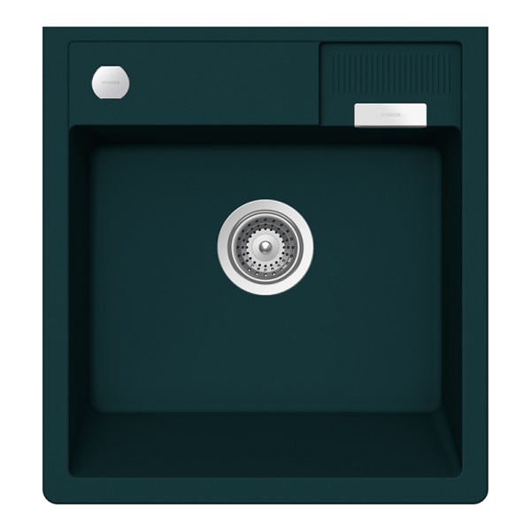 Chiuveta bucatarie Schock Kallio M-100 Cristadur Green Line Ivy 598 x 630 mm cu sifon, montare modul, verde inchis intens