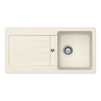 Chiuveta bucatarie Schock Typos D-100S Cristalite Vanilla 860 x 435 mm, reversibila, montare pe blat, bej deschis