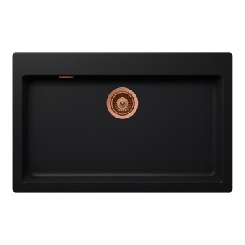 Chiuveta bucatarie Schock Signus N-100XL 790 x 500 mm Cristadur Puro, negru intens cu parti vizibile Cupru