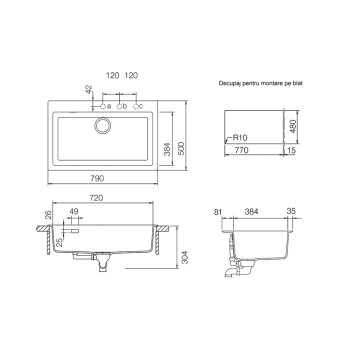 Chiuveta bucatarie Schock Signus N-100XL 790 x 500 mm Cristadur Puro, negru intens cu parti vizibile Cupru