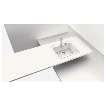 Chiuveta bucatarie Schock Nemo N-100 Cristalite Onyx 570 x 510 mm, compozit granit, montare pe blat, negru metalizat