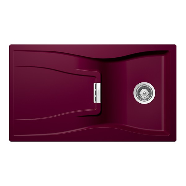 Chiuveta bucatarie Schock Waterfall D-100 Cristadur Berry 860 x 500 mm, reversibila, montare pe blat, purpuriu roz