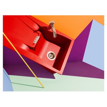 Chiuveta bucatarie Schock Waterfall D-100 Cristadur Berry 860 x 500 mm, reversibila, montare pe blat, purpuriu roz