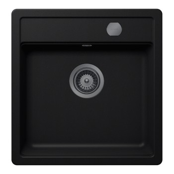 Chiuveta bucatarie Schock Mono N-100S 490 x 510 mm Cristadur Puro, negru intens cu parti vizibile Gunmetal