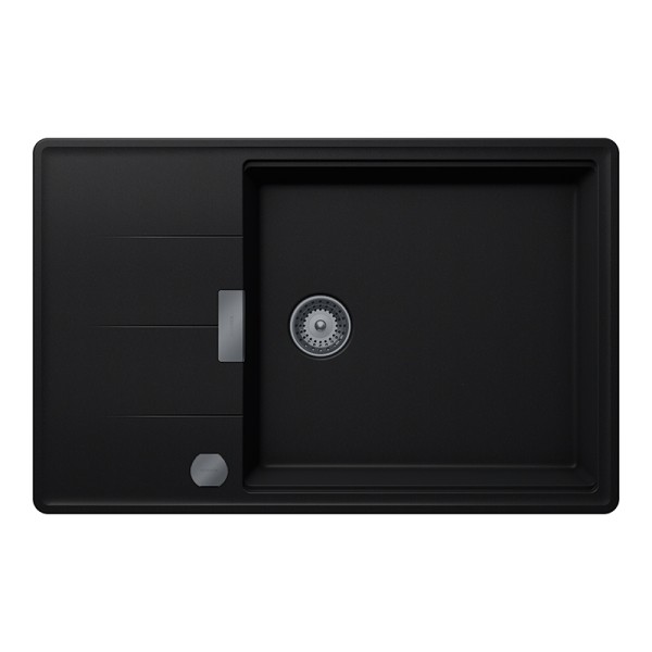 Chiuveta bucatarie Schock Tia D-100LS 780 x 500 mm Cristadur Puro, negru intens cu parti vizibile Gunmetal